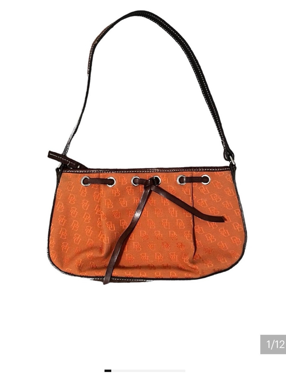 Vintage Y2K Dooney & Bourke signature monogram mini shoulder bag - Picture 1 of 11